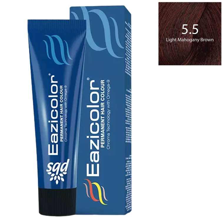 Eazicolor Professional Tube 5.5 Light Mahogany Brown 60ml