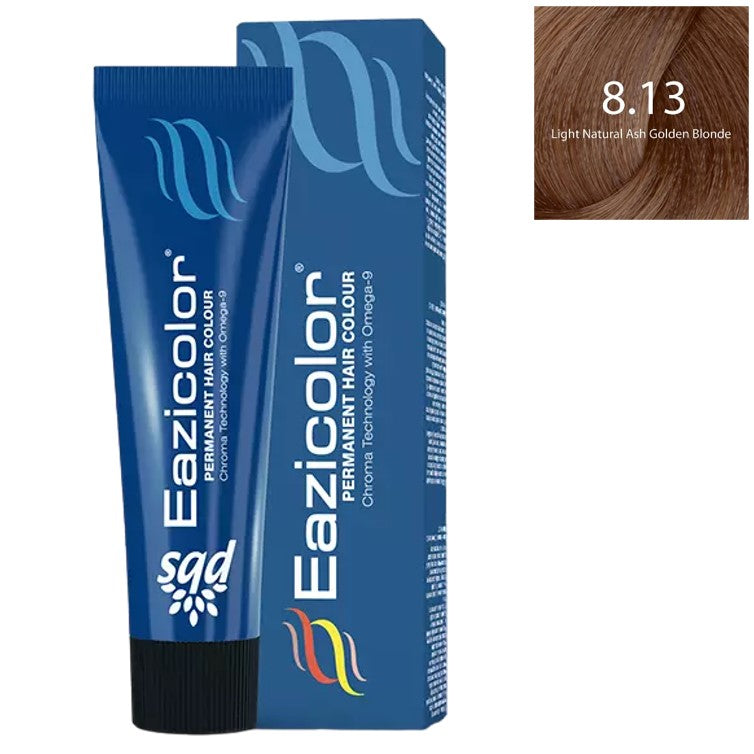 Eazicolor Professional Tube 8.13 Light Natural Ash Golden Blonde 60ml