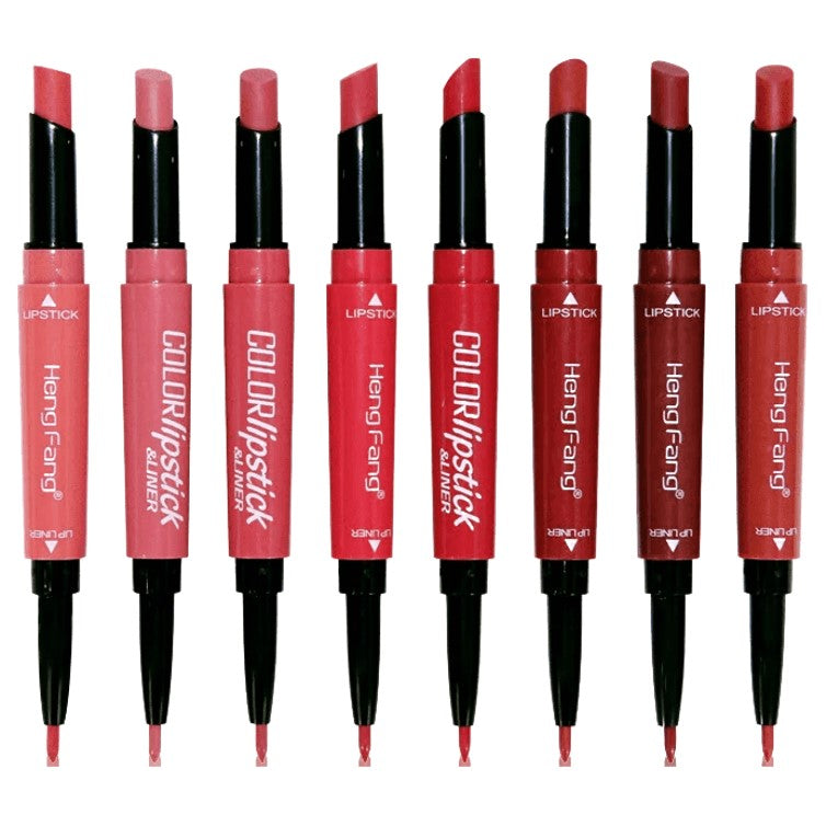 Heng Fang 2 IN 1 Lipstick and Lipliner Set (Pack of 8)