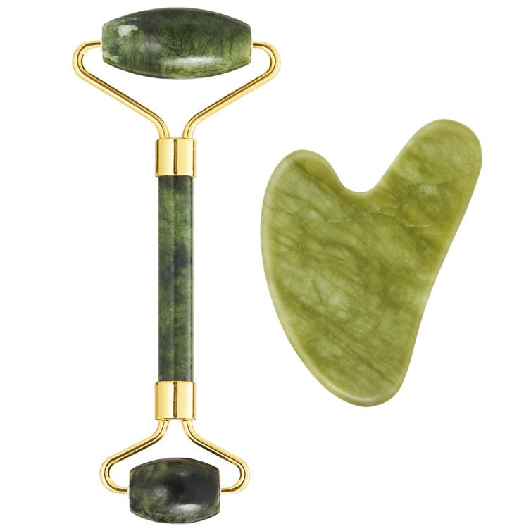 Jade Facial Roller and Gua Sha Set