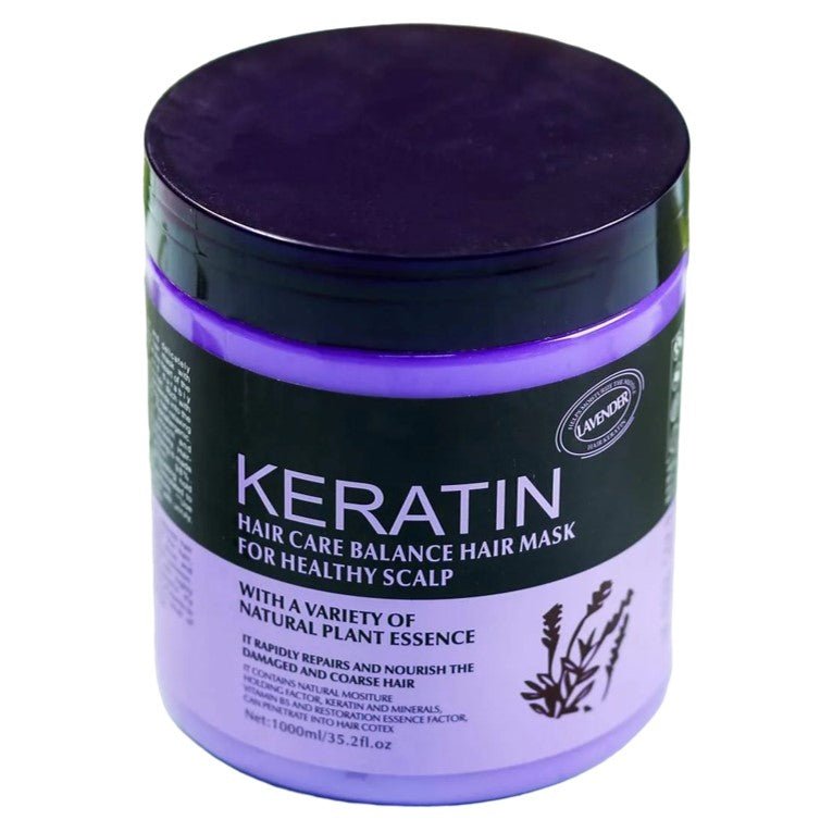 Keratin Hair Mask Lavender Healthy Scalp for Curly Frizzy Hair 1000ml