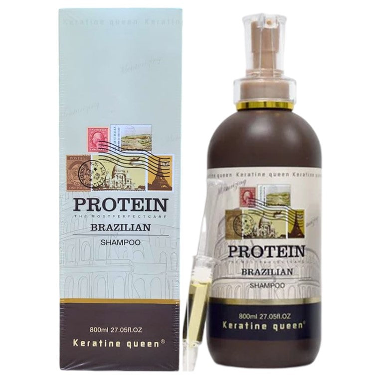 Keratin Queen Protein Brazilian Shampoo Silicon & Paraben Free 800ml