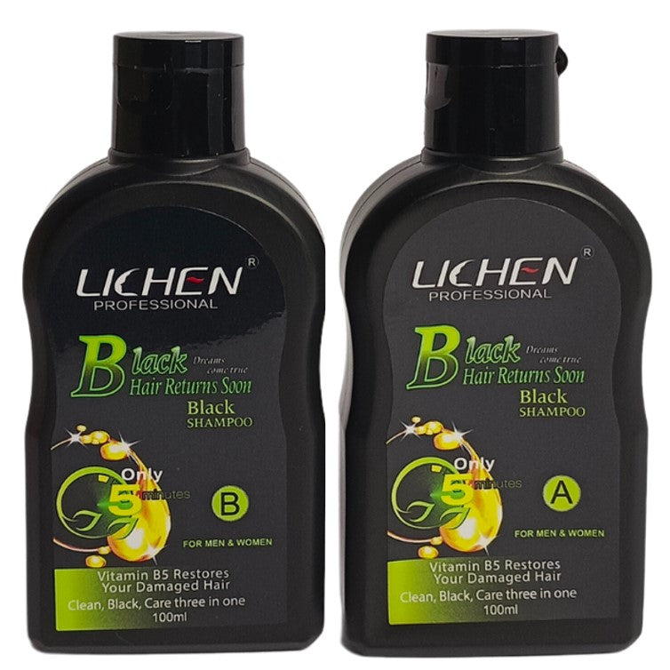 Lichen Black Hair Color Shampoo 200ml (Pack of 2)