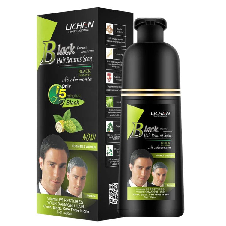 Lichen Hair Color Black Shampoo 400ml