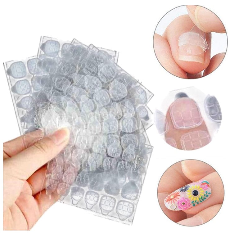 Nail Glue Sticker Double Sided 24 Pieces per Sheet