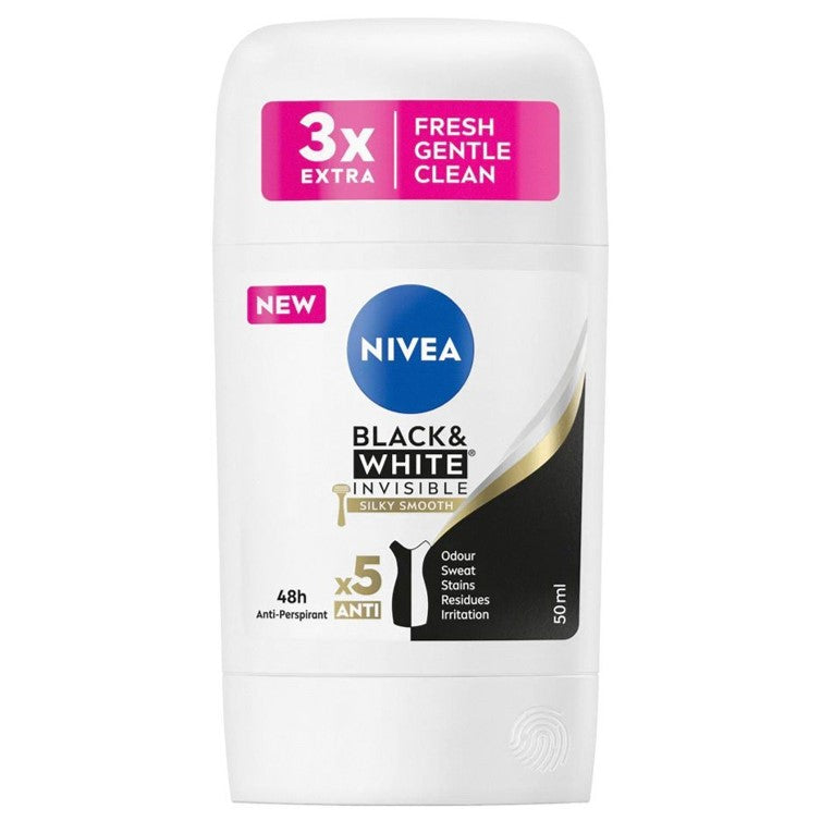 Nivea Black & White Invisible Silky Smooth Anti-Perspirant Stick 50ml