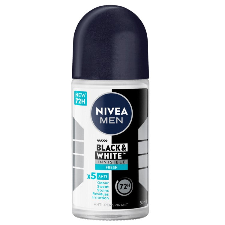 Nivea Men Black & White Invisible Fresh Deodorant Roll on 50ml