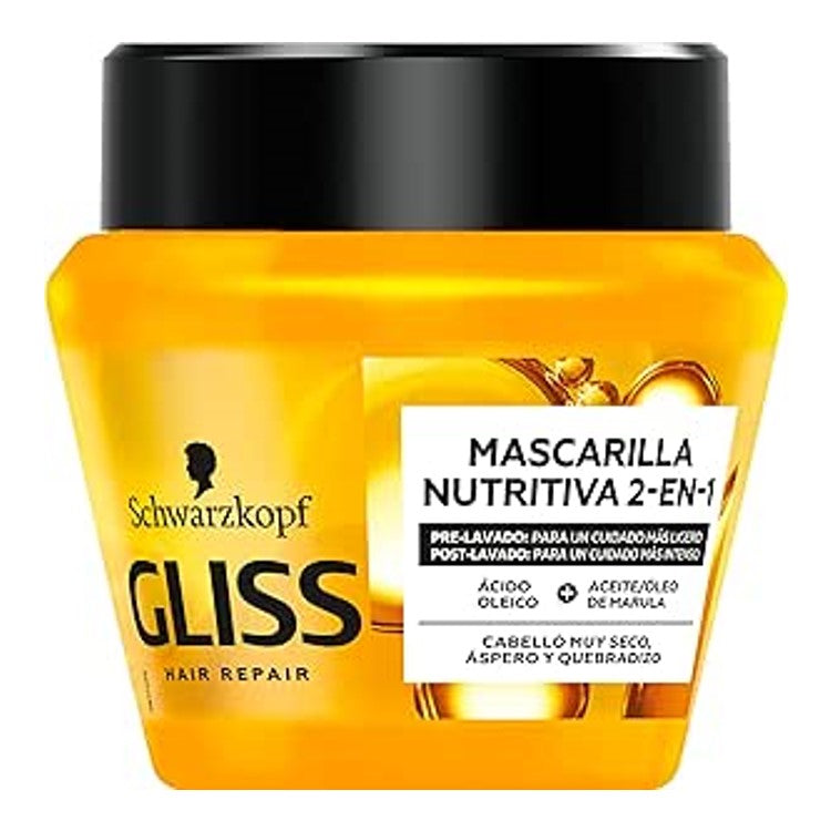 Schwarzkopf Gliss Nourishing Repair 2 In 1 Hair Mask 300ml