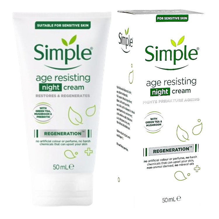 Simple Regeneration Age Resisting Night Cream Green Tea & Mushroom