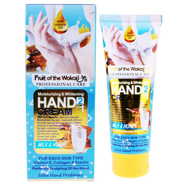 Fruit of Wokali Moisturizing & Whitening Hand Cream Milk & Honey 130ml